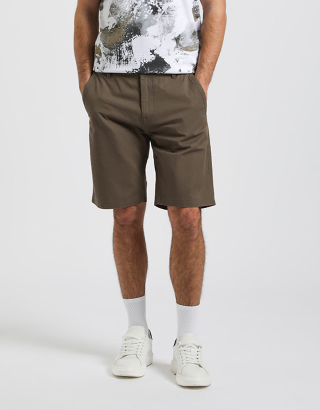 Bermuda chino 100% cotone|Colore:Militare