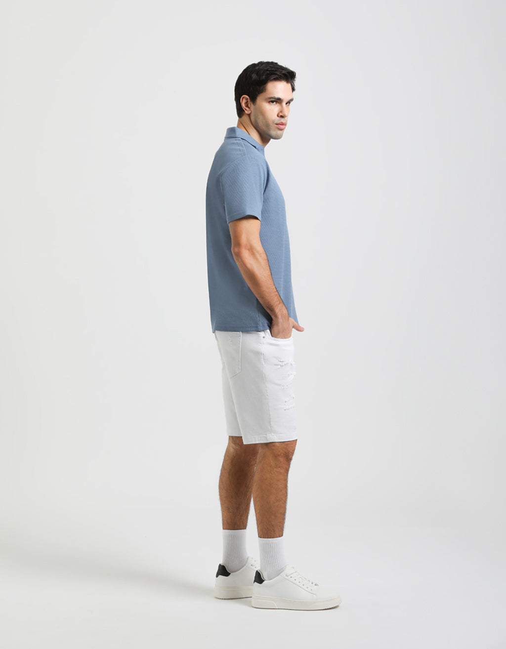 Bermuda cinque tasche elastico|Colore:Bianco