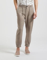 Linen blend trousers
