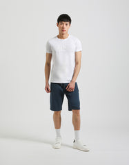 Plush bermuda shorts with weave