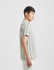 Striped half-sleeved shirt