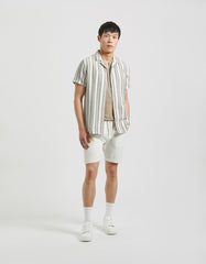 Striped half-sleeved shirt