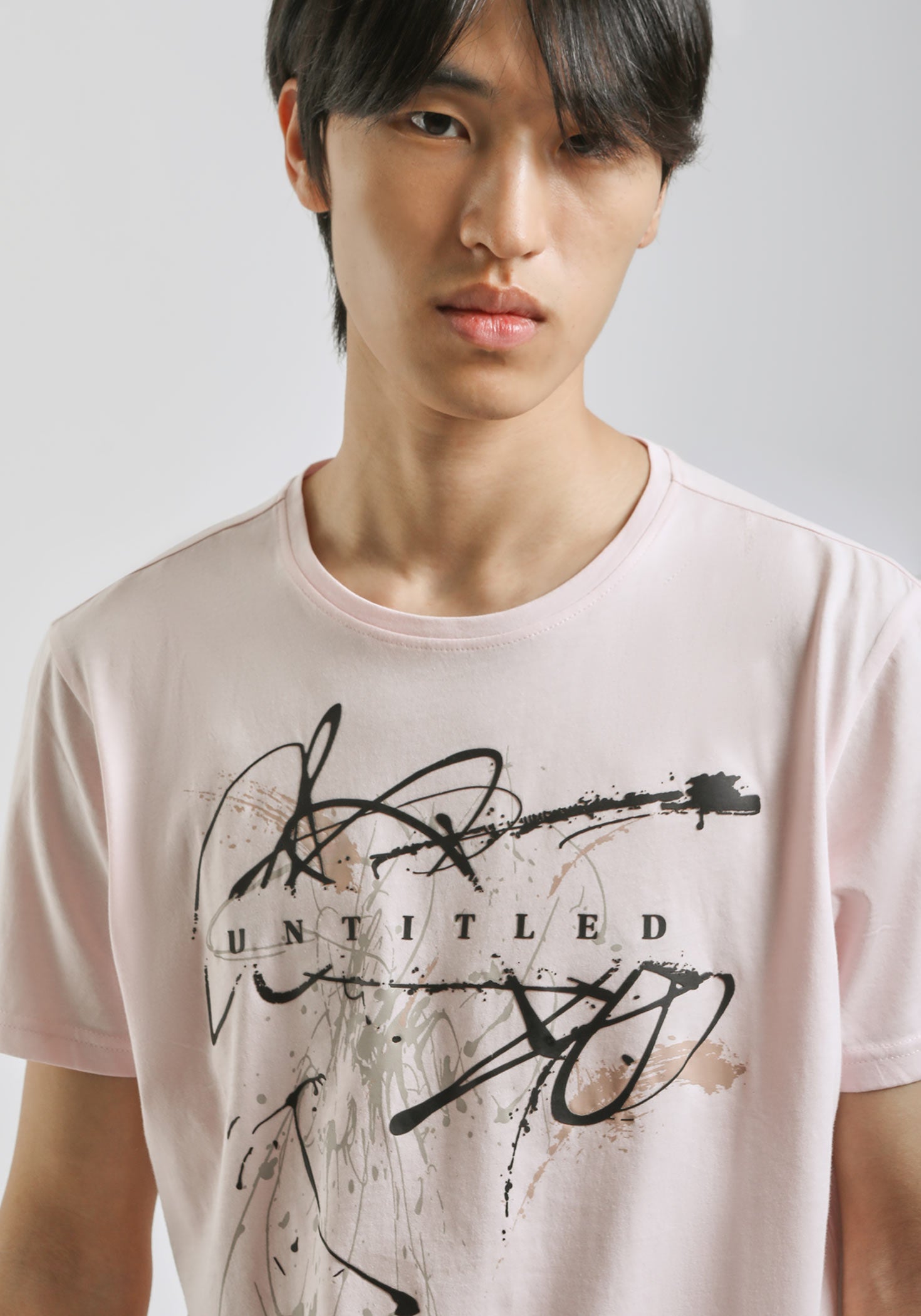 T-shirt 100% cotone con stampa|Colore:Rosa chiaro