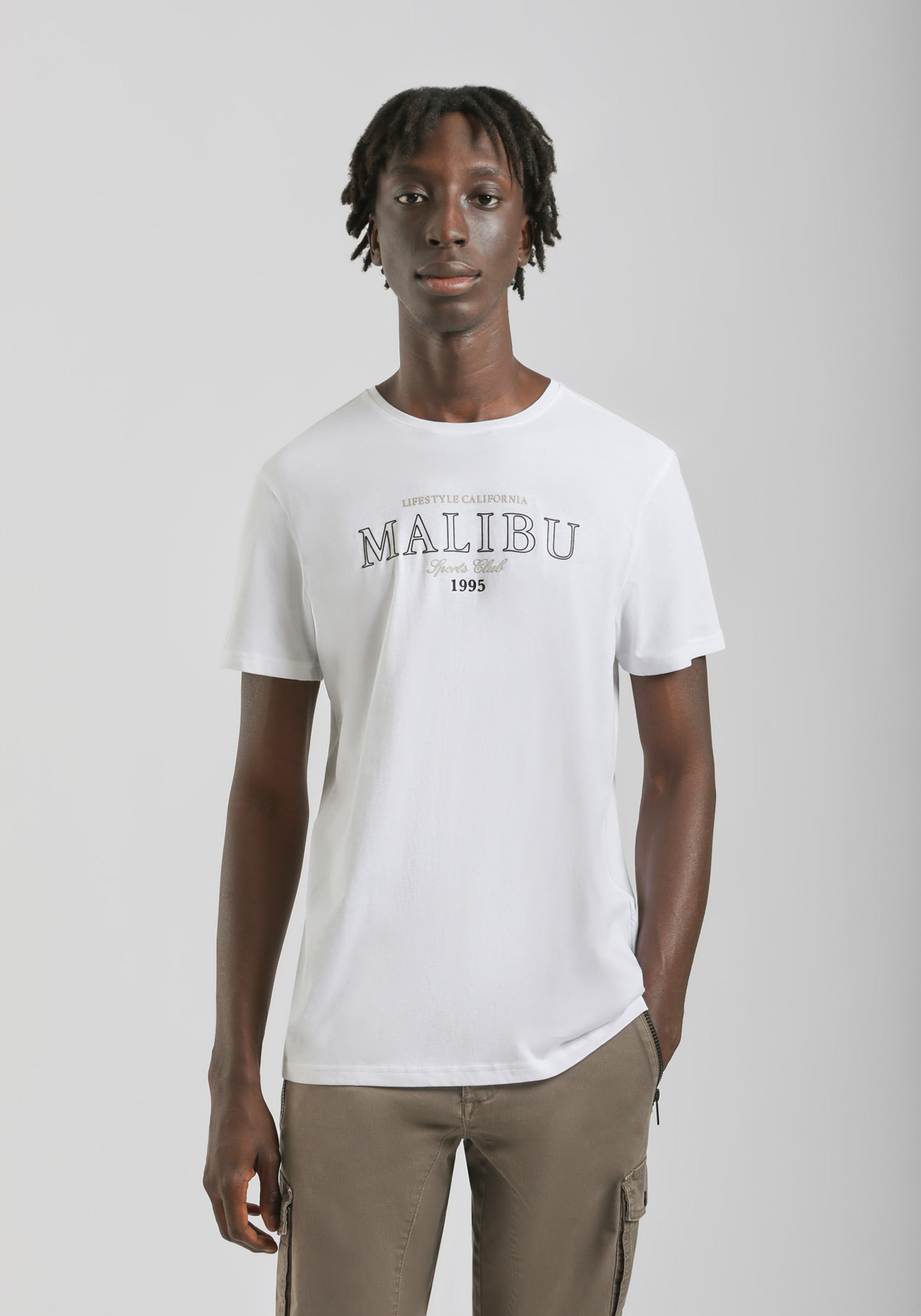T-shirt 100% cotone con stampa|Colore:Bianco