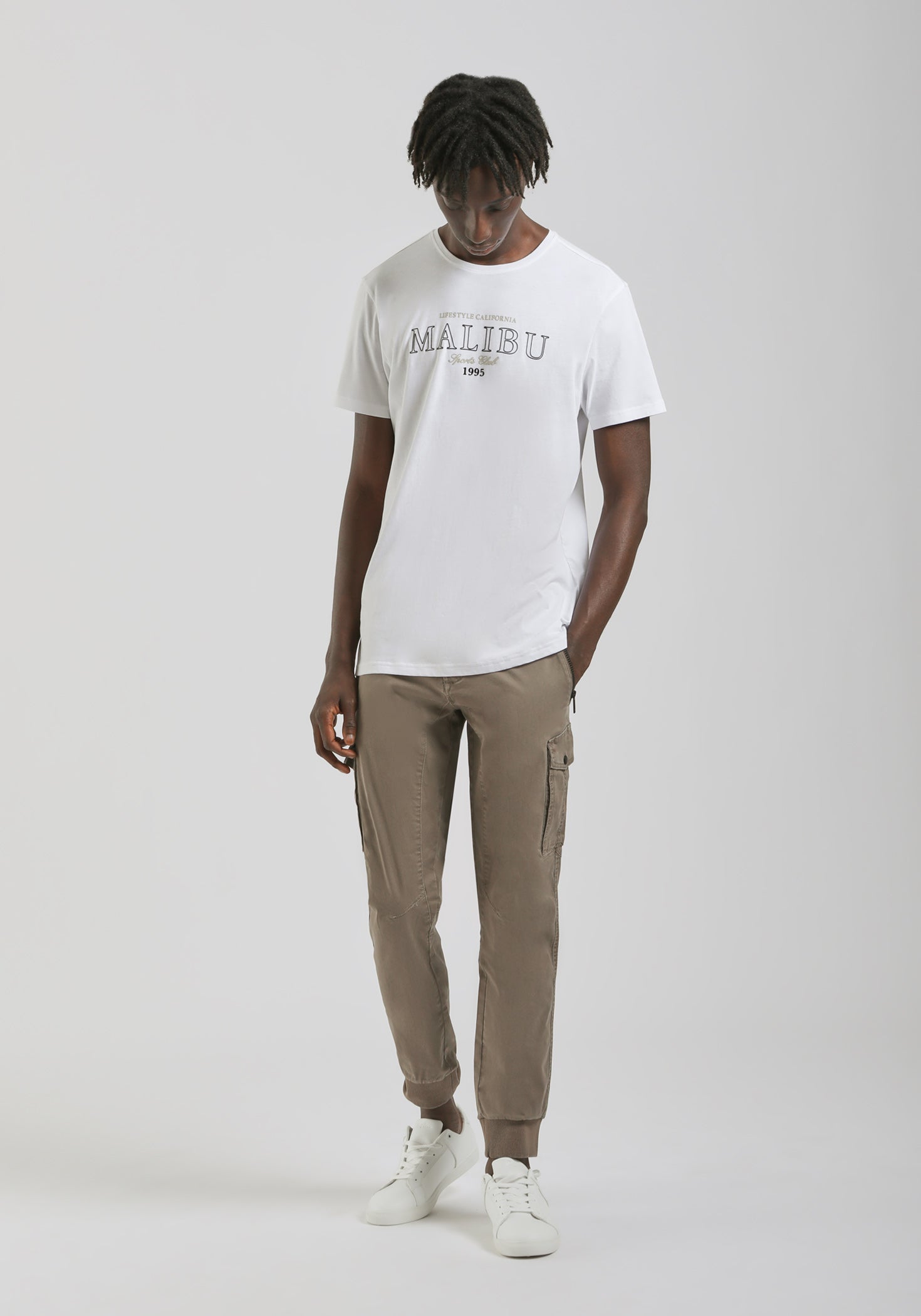 T-shirt 100% cotone con stampa|Colore:Bianco