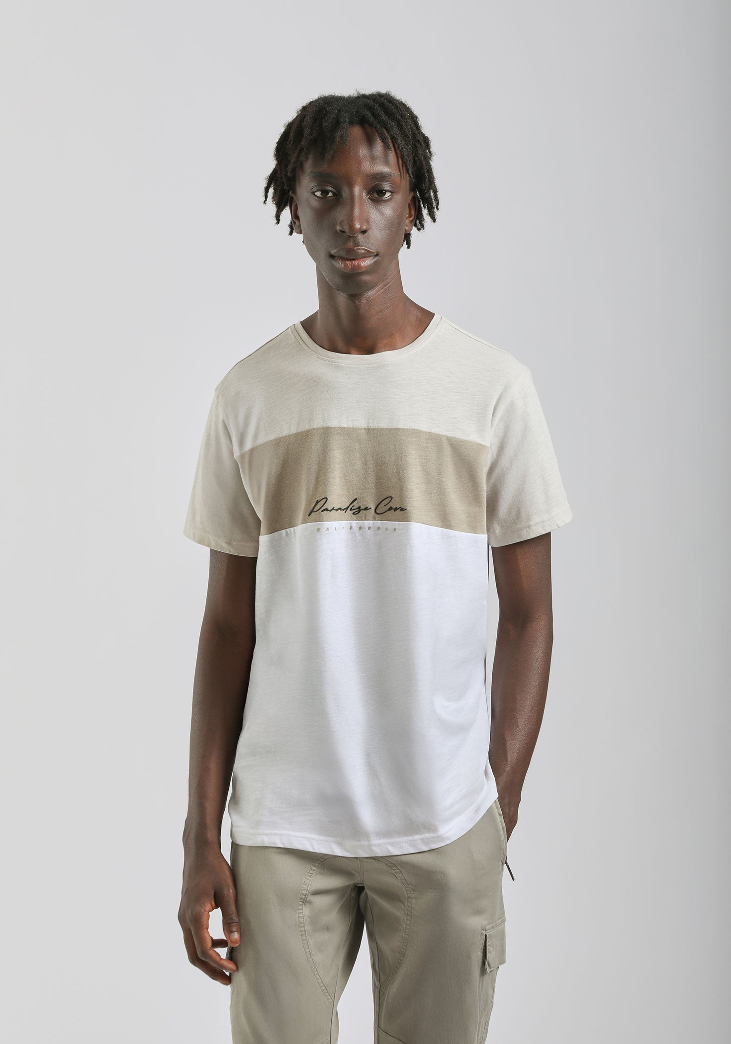 T-shirt colorblock|Colore:Ecrù