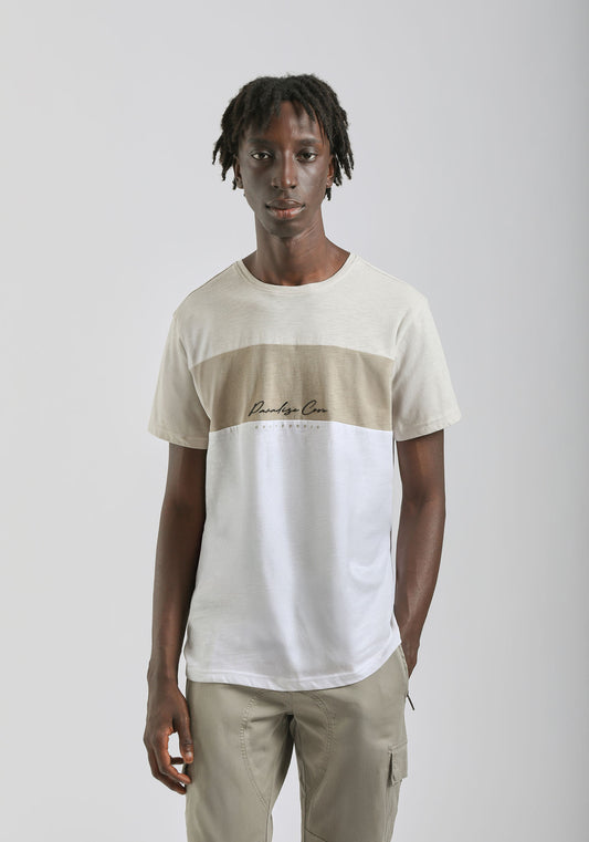 T-shirt colorblock|Colore:Ecrù