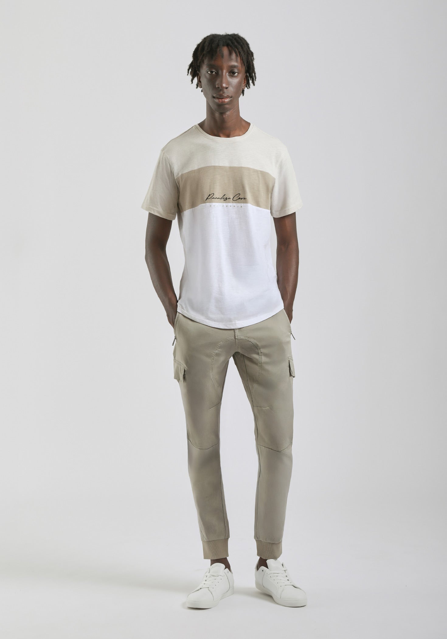 T-shirt colorblock|Colore:Ecrù