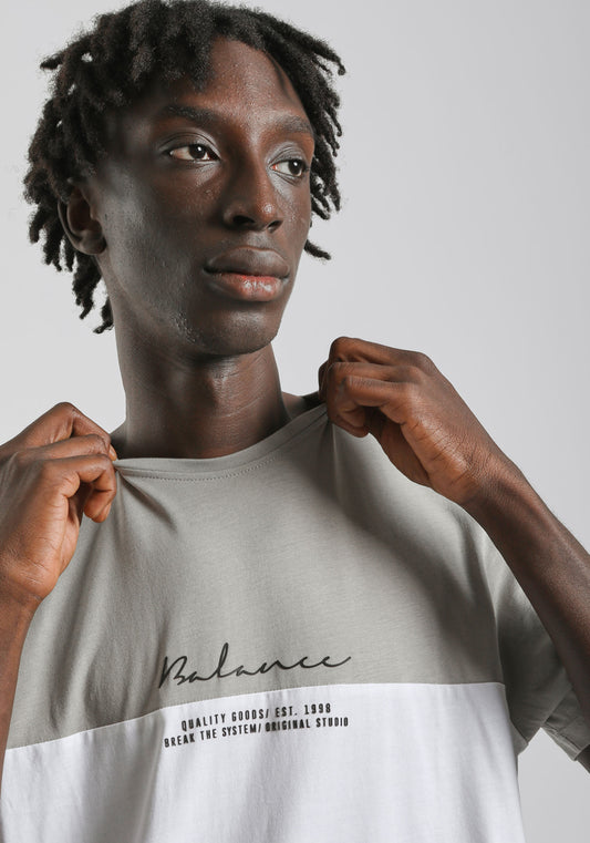 T-shirt colorblock|Colore:Grigio medio