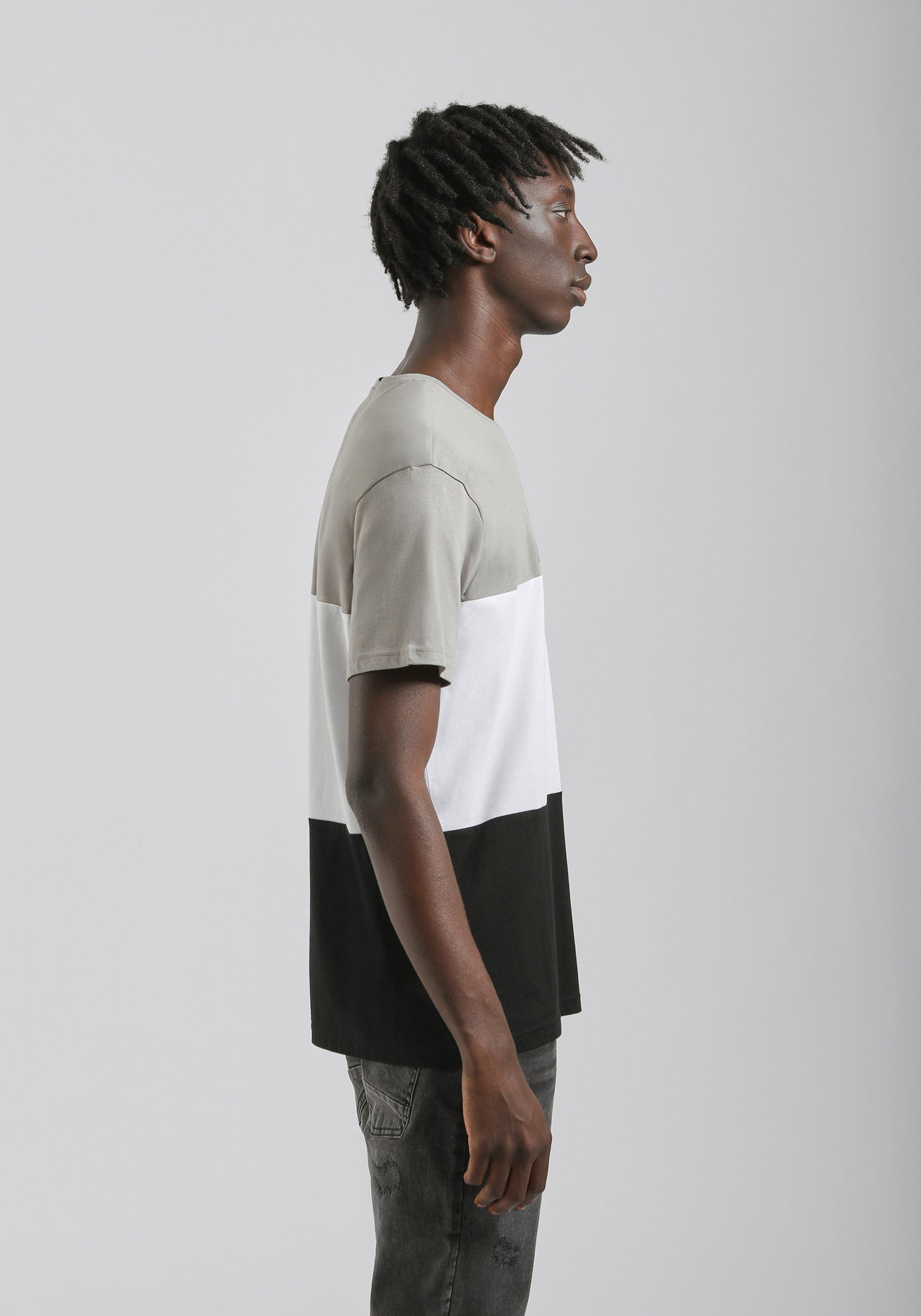 T-shirt colorblock|Colore:Grigio medio
