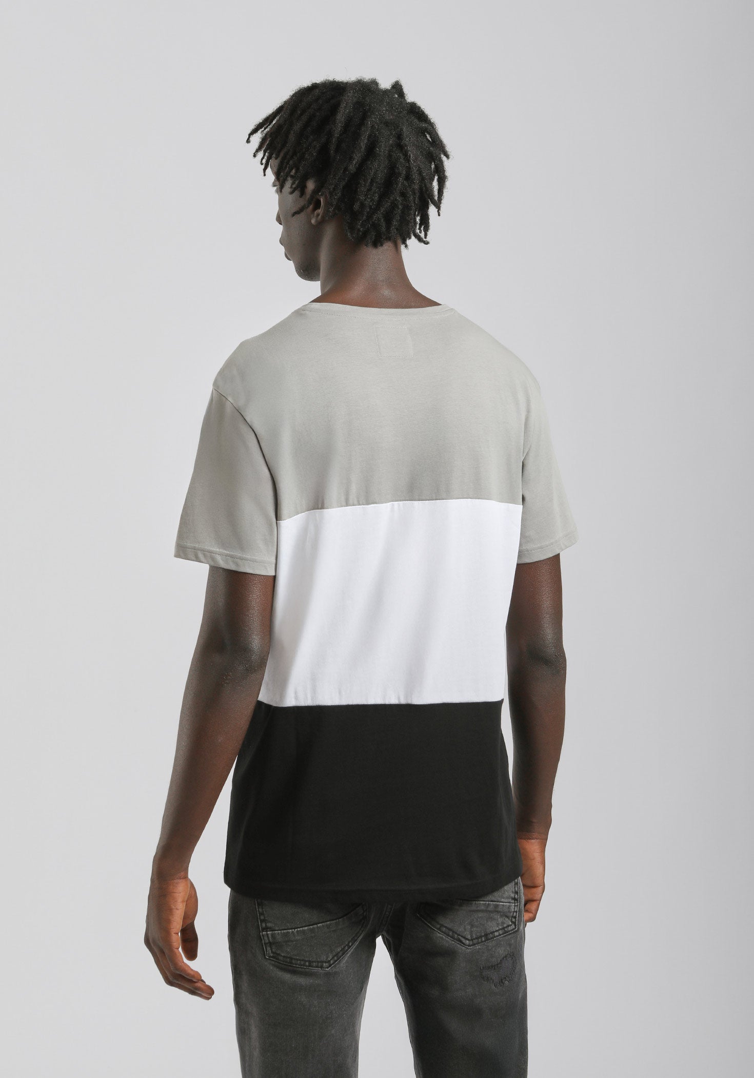 T-shirt colorblock|Colore:Grigio medio