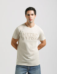 T-shirt with embossed print