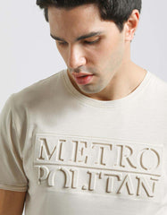 T-shirt with embossed print