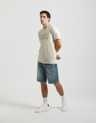 T-shirt with embossed print