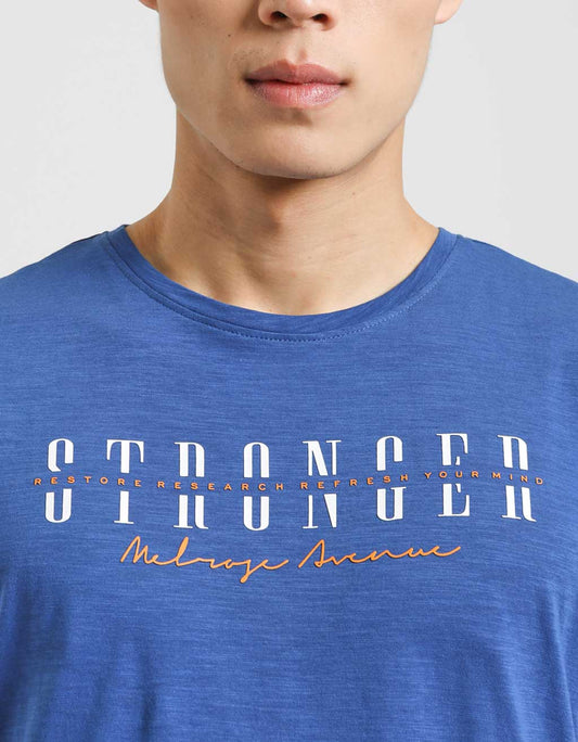 T-shirt 100% cotone con stampa|Colore:Royal