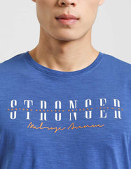 T-shirt 100% cotone con stampa|Colore:Royal