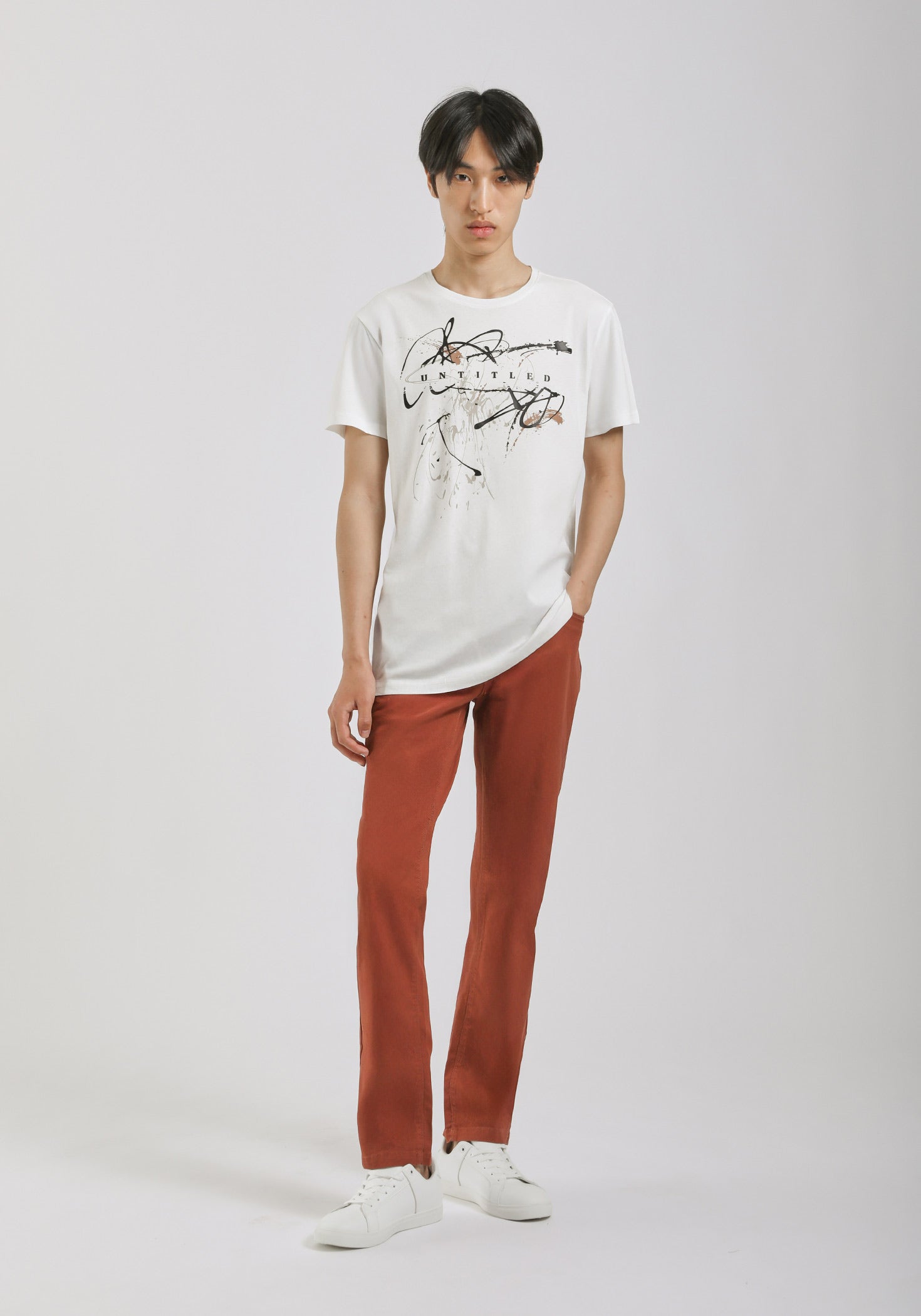 T-shirt 100% cotone con stampa|Colore:Off white