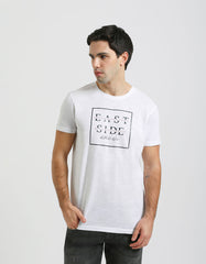 T-shirt 100% cotone con stampa|Colore:Bianco
