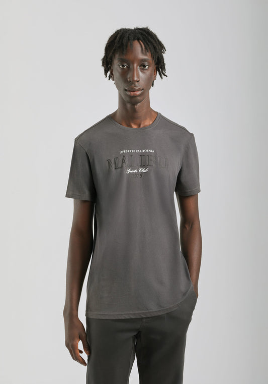 T-shirt 100% cotone con stampa|Colore:Grigio scuro