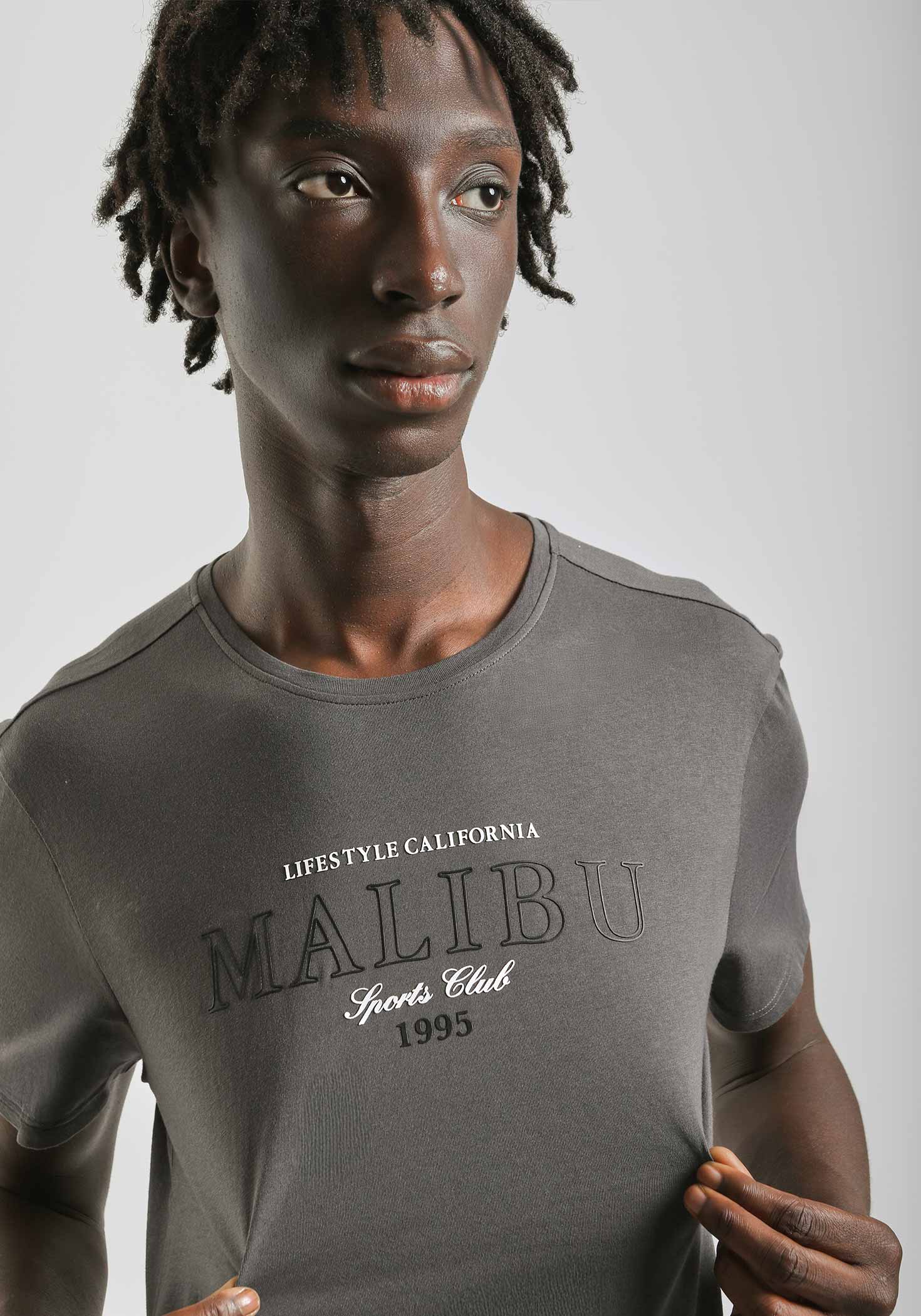 T-shirt 100% cotone con stampa|Colore:Grigio scuro