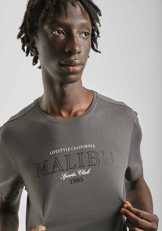 T-shirt 100% cotone con stampa|Colore:Grigio scuro