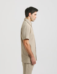 Cotton-blend half-sleeved shirt