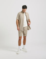 Cotton-blend half-sleeved shirt