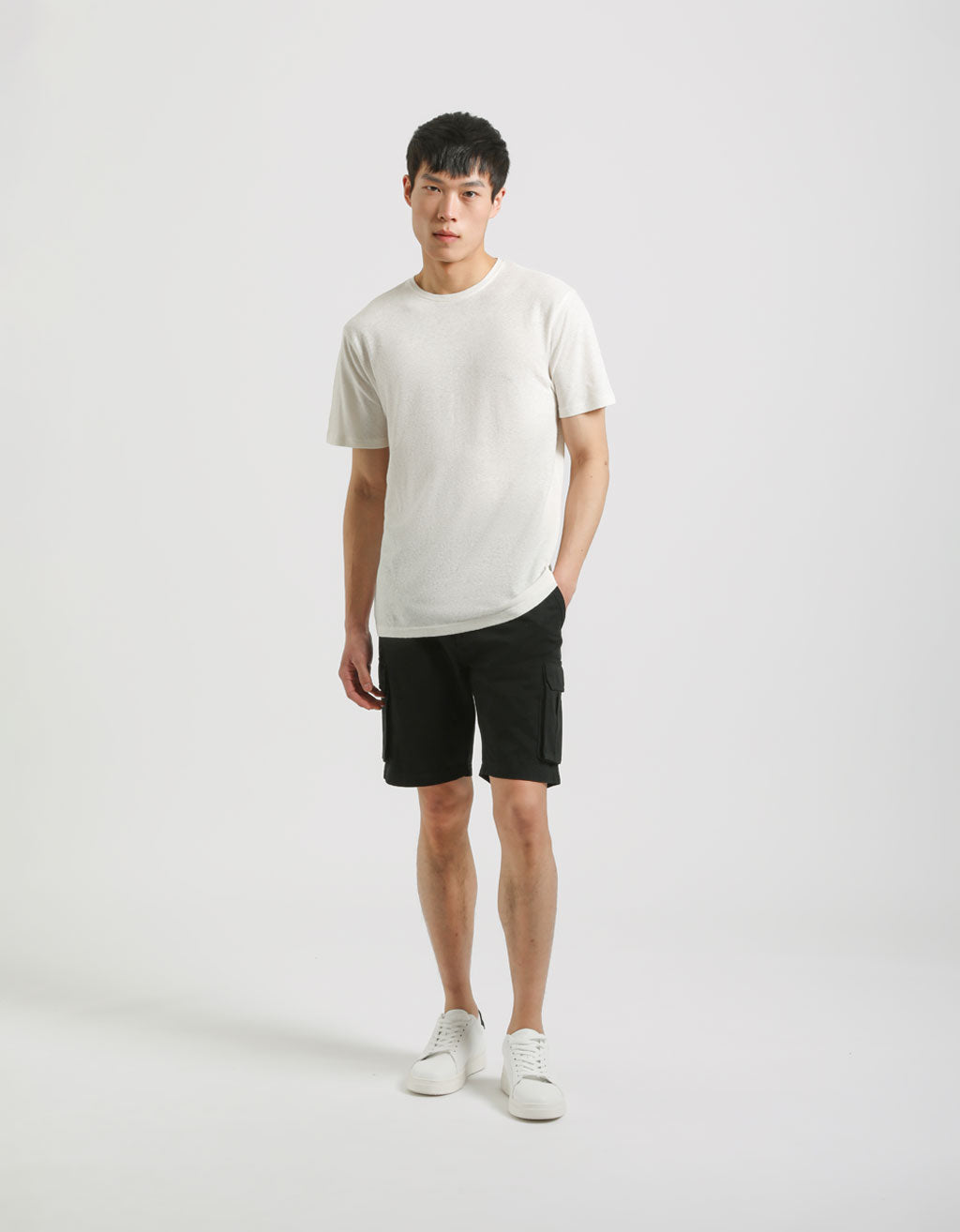 Bermuda cargo 100% cotone|Colore:Nero