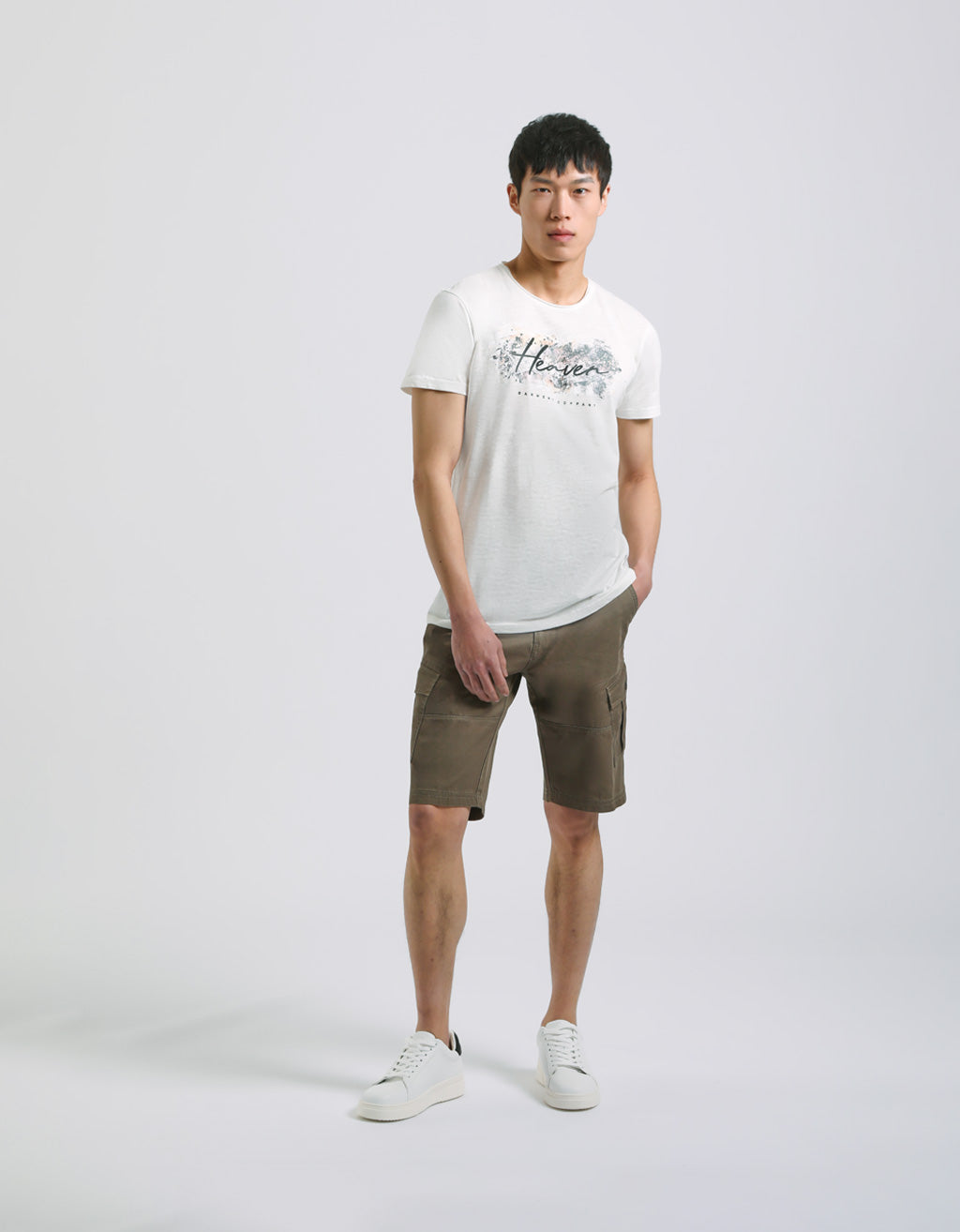 Bermuda cargo 100% cotone|Colore:Militare