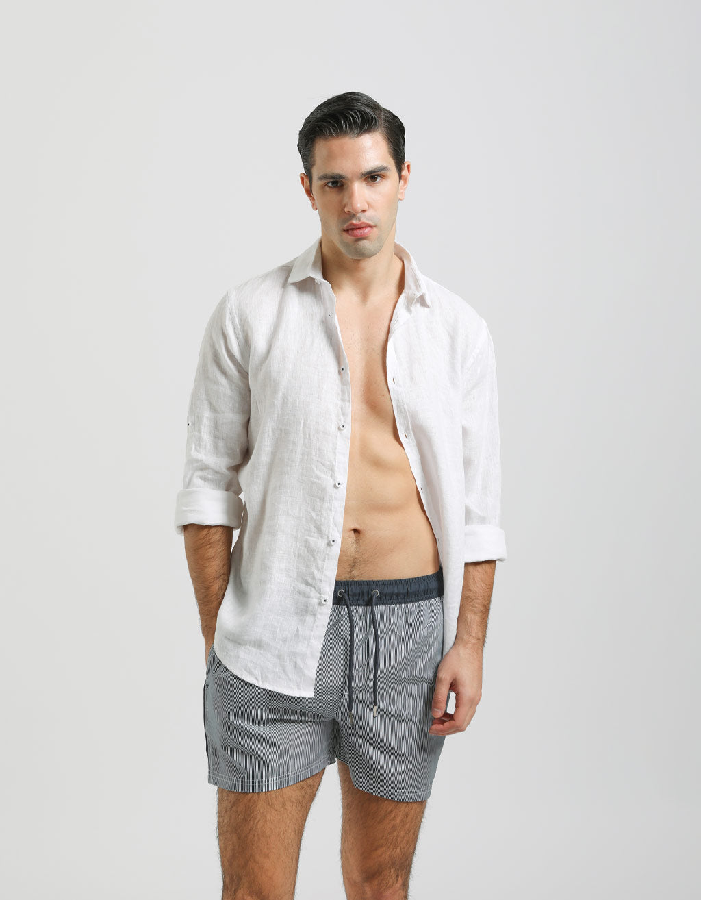 Costume a righe|Colore:Denim