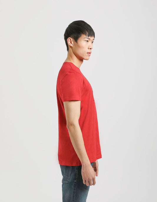 T-shirt 100% cotone con stampa|Colore:Rosso