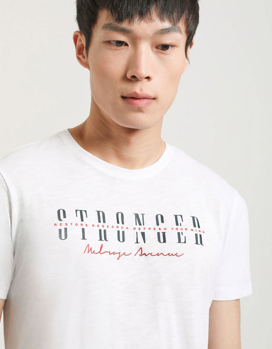 T-shirt 100% cotone con stampa|Colore:Bianco