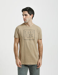 T-shirt 100% cotone con stampa|Colore:Beige