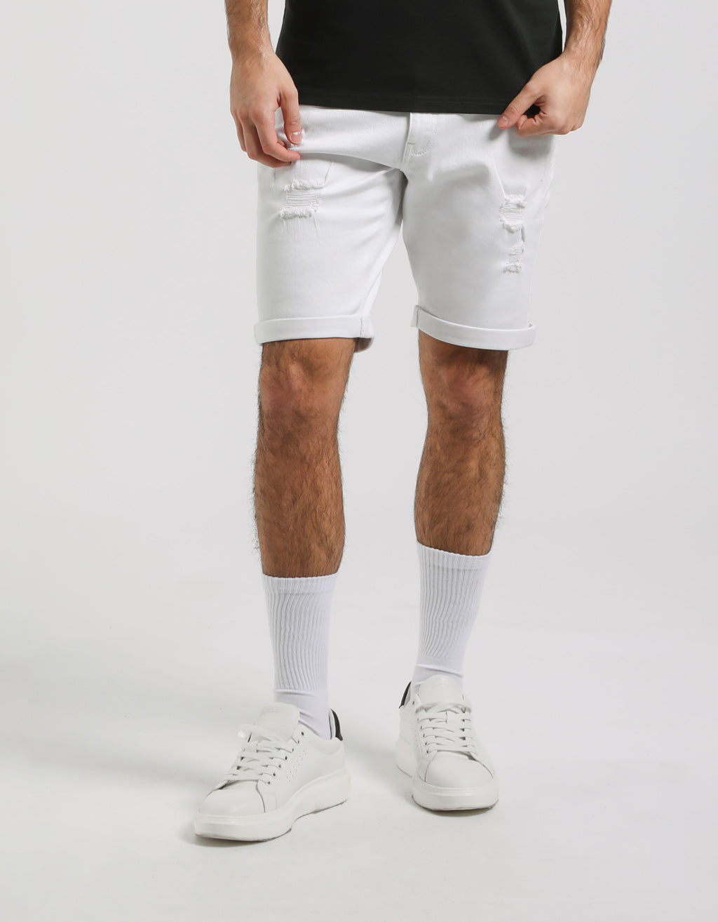 Bermuda cinque tasche elastico|Colore:Bianco