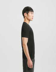Plaid knit T-shirt