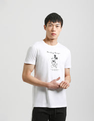 T-shirt con stampa "MICKEY MOUSE"|Colore:Bianco