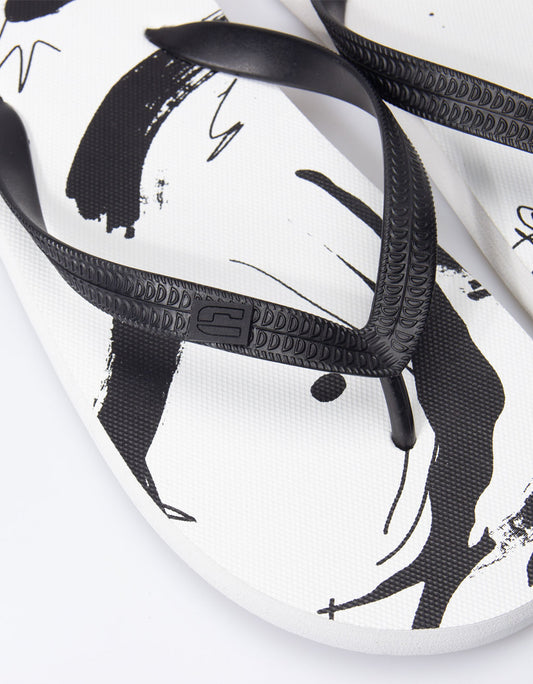 Infradito con stampa|Colore:Bianco