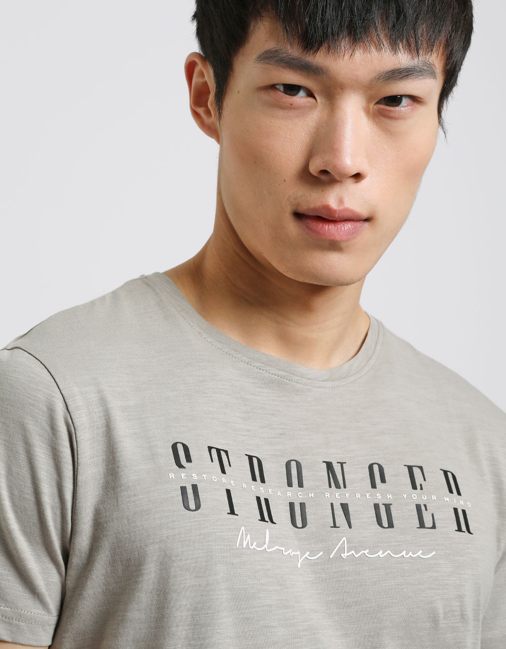 T-shirt 100% cotone con stampa|Colore:Grigio medio