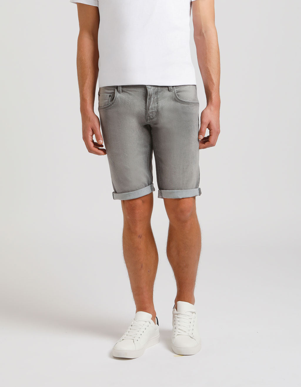 Bermuda di jeans slim fit grigio|Colore:Jeans grigio