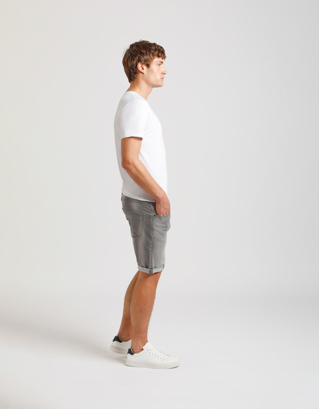 Bermuda di jeans slim fit grigio|Colore:Jeans grigio