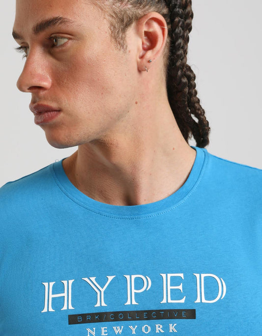 T-shirt con stampa|Colore:Azzurro