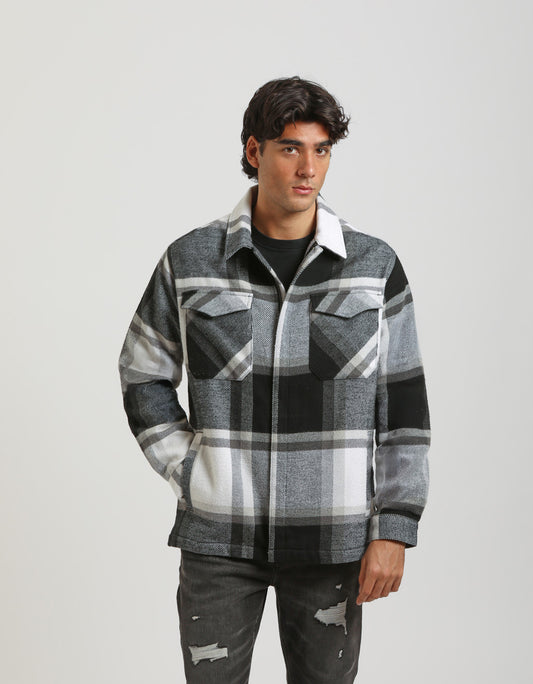 Plaid shirt jacket