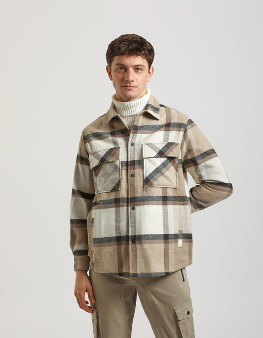 Plaid shirt jacket