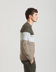 Maglia girocollo colorblock