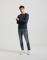 Ribbed crewneck sweater
