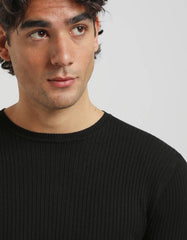 Ribbed crewneck sweater