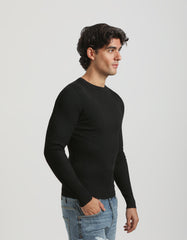 Ribbed crewneck sweater