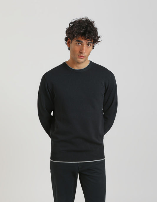 Basic double neck sweater