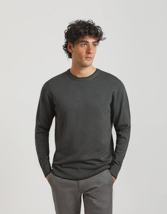 Basic double neck sweater