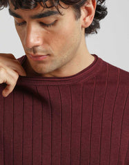 Maglia girocollo a coste